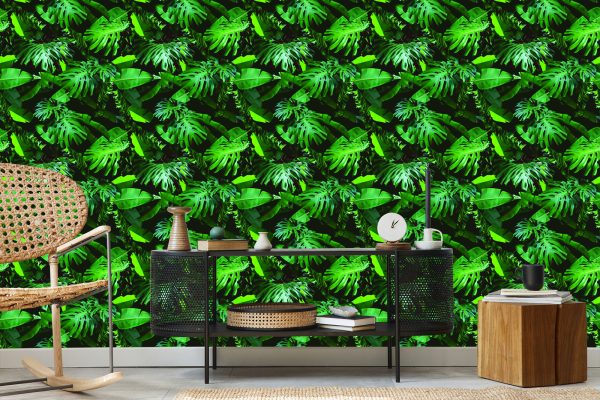 Behang Moderne Groene Bladeren - Afbeelding 5