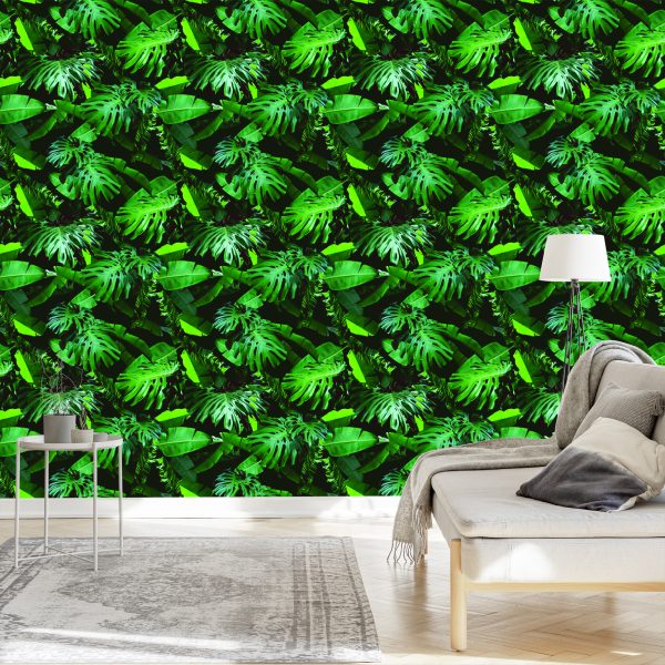 Behang Moderne Groene Bladeren - Afbeelding 3