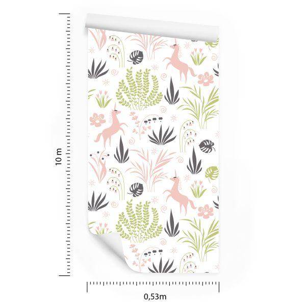 Behang Voor Kinderen - Eenhoorns En Planten - Afbeelding 8