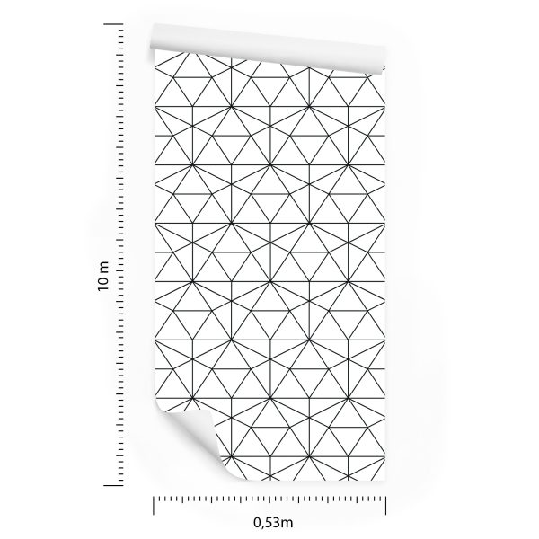Behang Zwart-Wit Geometrisch Patroon - Afbeelding 8