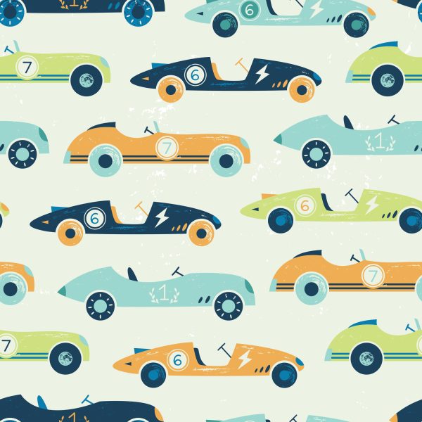 Behang Voor Kinderen - Raceauto's In Vintage Stijl - Afbeelding 2