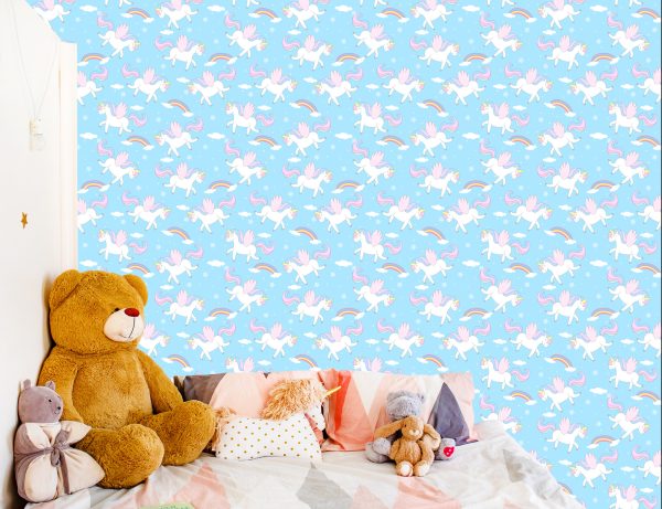 Behang Voor Kinderen - Schattige Eenhoorn - Pegasi - Afbeelding 6