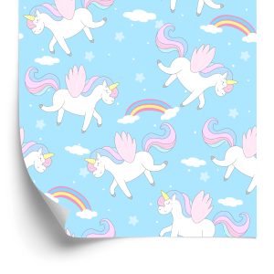 Behang Voor Kinderen - Schattige Eenhoorn - Pegasi