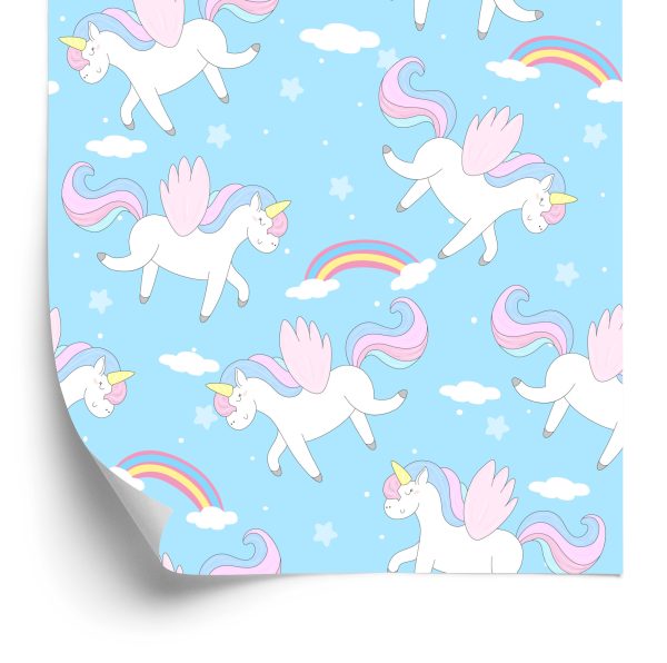 Behang Voor Kinderen - Schattige Eenhoorn - Pegasi