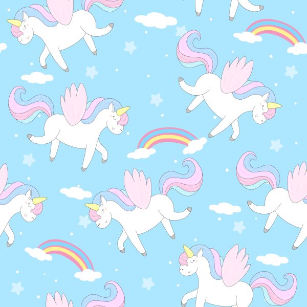 Behang Voor Kinderen - Schattige Eenhoorn - Pegasi - Afbeelding 2
