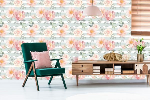 Behang Bloemen - Pastelkleurige Rozen En Pioenrozen - Afbeelding 6