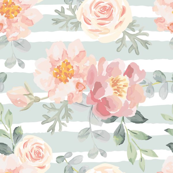 Behang Bloemen - Pastelkleurige Rozen En Pioenrozen - Afbeelding 2