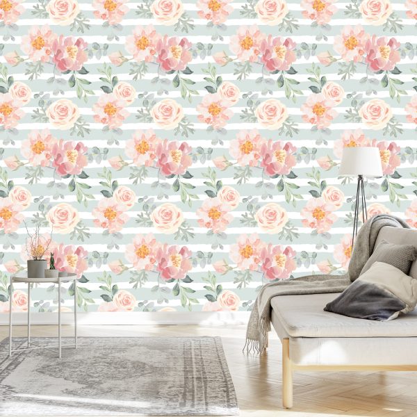 Behang Bloemen - Pastelkleurige Rozen En Pioenrozen - Afbeelding 3