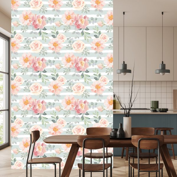 Behang Bloemen - Pastelkleurige Rozen En Pioenrozen - Afbeelding 4