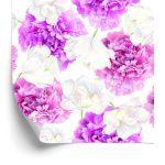 Behang Roze Pioenrozen En Witte Tulpen
