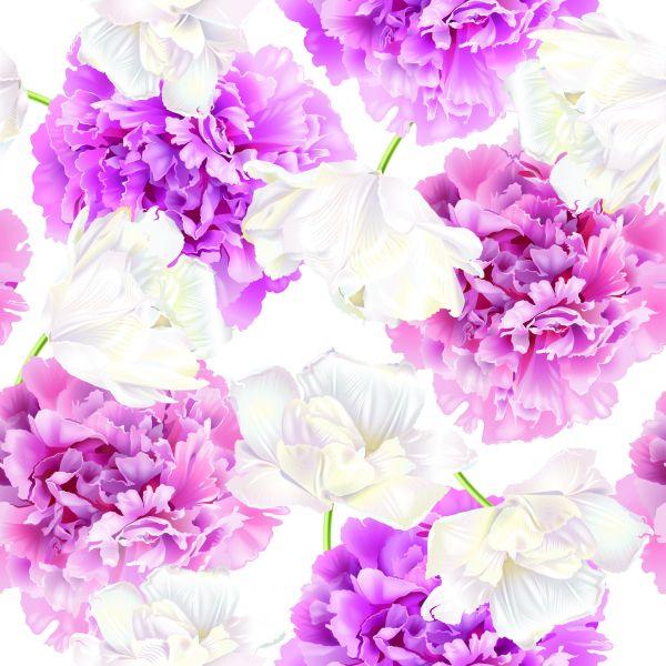Behang Roze Pioenrozen En Witte Tulpen - Afbeelding 2