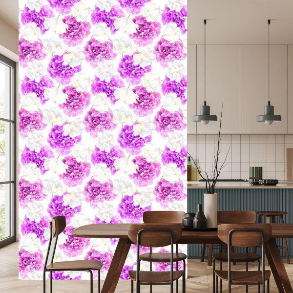 Behang Roze Pioenrozen En Witte Tulpen - Afbeelding 4