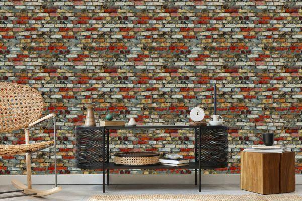 Behang 3D-Effect Van Baksteen - Afbeelding 5