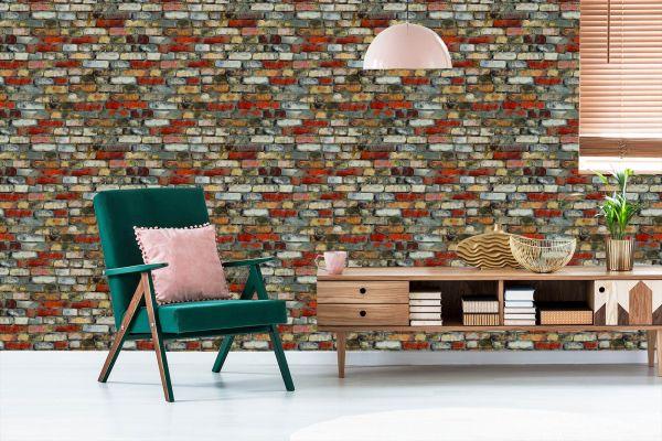 Behang 3D-Effect Van Baksteen - Afbeelding 6
