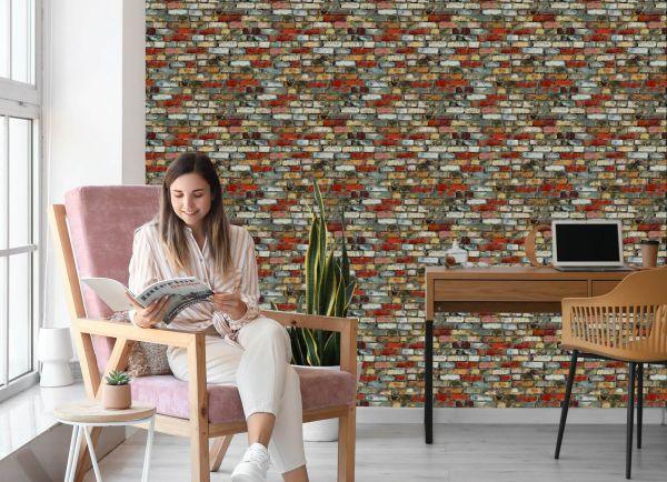 Behang 3D-Effect Van Baksteen - Afbeelding 7