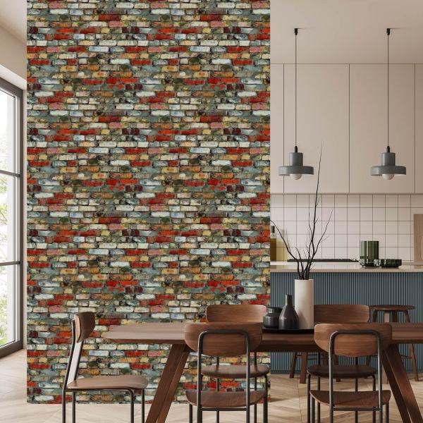 Behang 3D-Effect Van Baksteen - Afbeelding 4