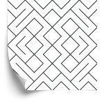 Behang Zwart-Wit Geometrisch Patroon