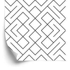 Behang Zwart-Wit Geometrisch Patroon