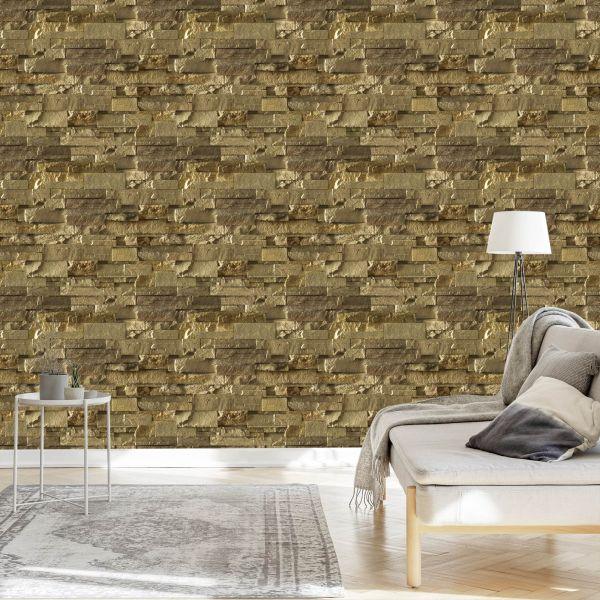 Behang Stenen Baksteen - 3D-Effect - Afbeelding 3