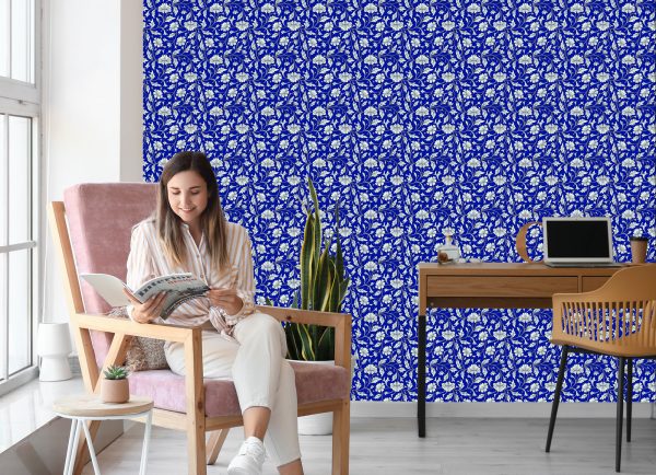 Behang Expressief Bloemenpatroon In Retrostijl - Afbeelding 7