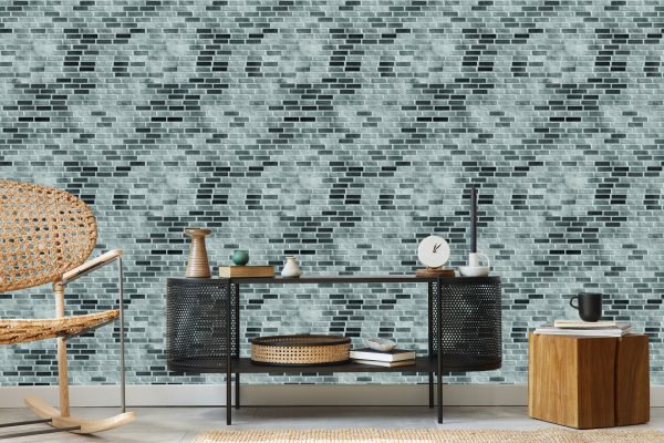 Behang Modern Grijs Bakstenen Muureffect - Afbeelding 5