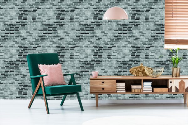 Behang Modern Grijs Bakstenen Muureffect - Afbeelding 6