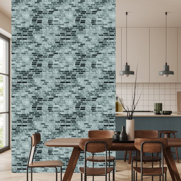 Behang Modern Grijs Bakstenen Muureffect - Afbeelding 4