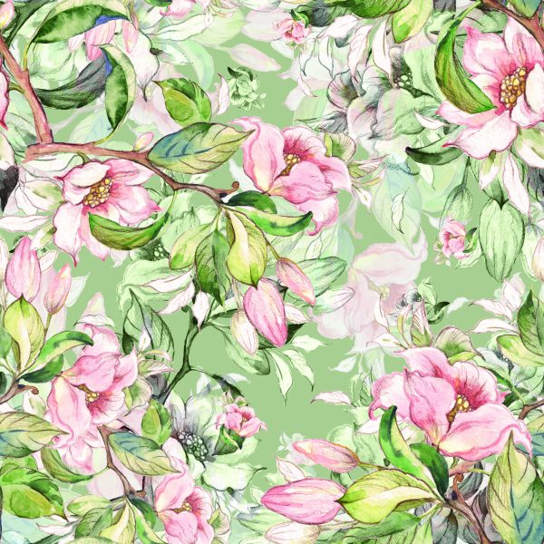 Behang Lentebloemen Geschilderd Met Waterverf - Afbeelding 2