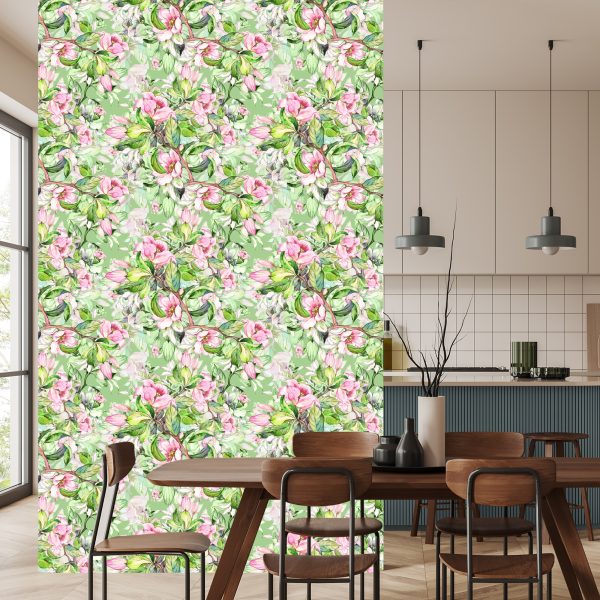 Behang Lentebloemen Geschilderd Met Waterverf - Afbeelding 4