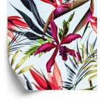 Behang Tropische Bloemen En Bladeren