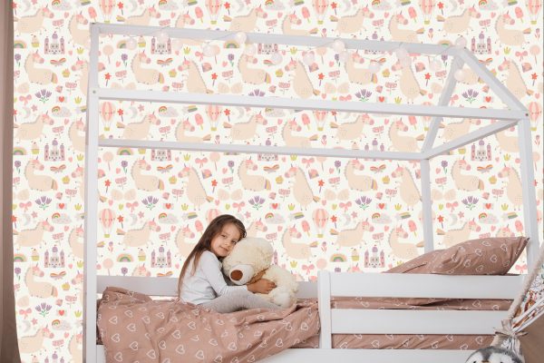 Behang Voor Kinderen - Eenhoorns, Snoep En Planten - Afbeelding 7