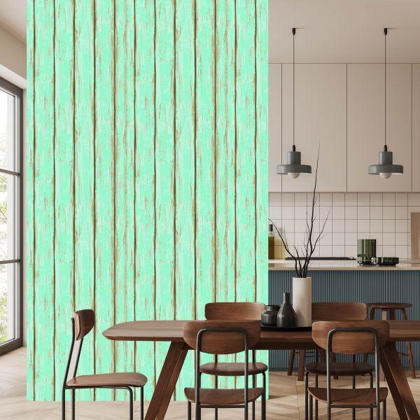 Behang Kleurrijke Houten Planken Met Chips - Afbeelding 4