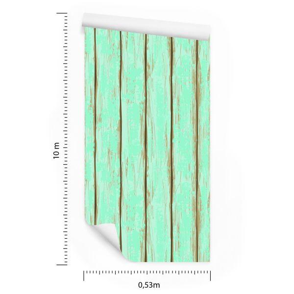 Behang Kleurrijke Houten Planken Met Chips - Afbeelding 8