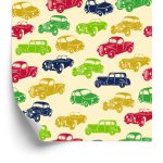 Behang Voor Kinderen - Kleurrijke Auto's In Retrostijl