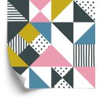 Behang Geometrisch - Kleurrijke Driehoeken