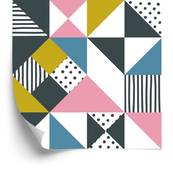 Behang Geometrisch - Kleurrijke Driehoeken