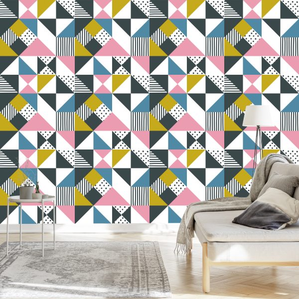 Behang Geometrisch - Kleurrijke Driehoeken - Afbeelding 3