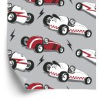Behang Voor Kinderen - Raceauto's In Vintage Stijl
