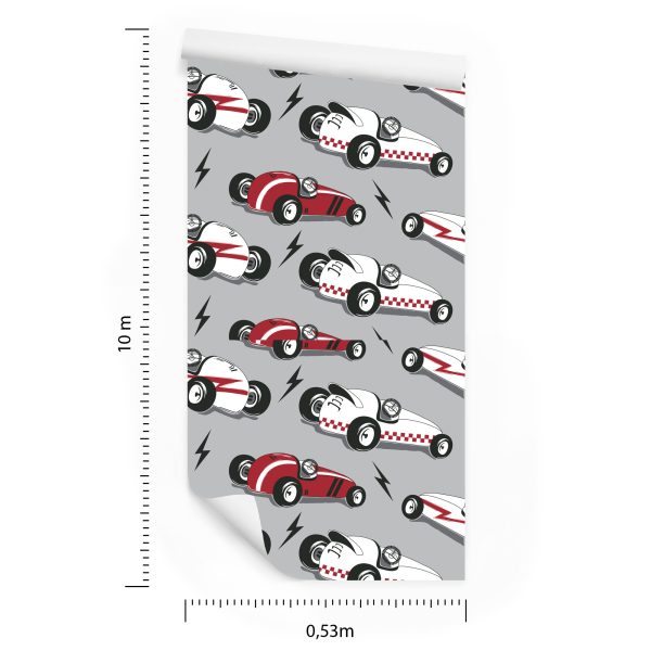 Behang Voor Kinderen - Raceauto's In Vintage Stijl - Afbeelding 8