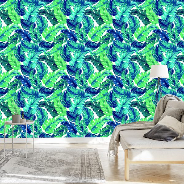 Behang Prachtige Turquoise Tropische Bladeren - Afbeelding 3