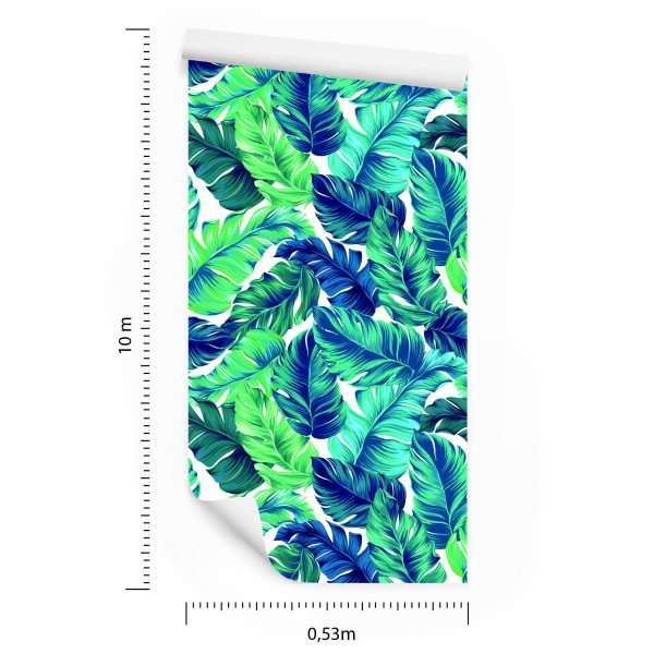 Behang Prachtige Turquoise Tropische Bladeren - Afbeelding 8