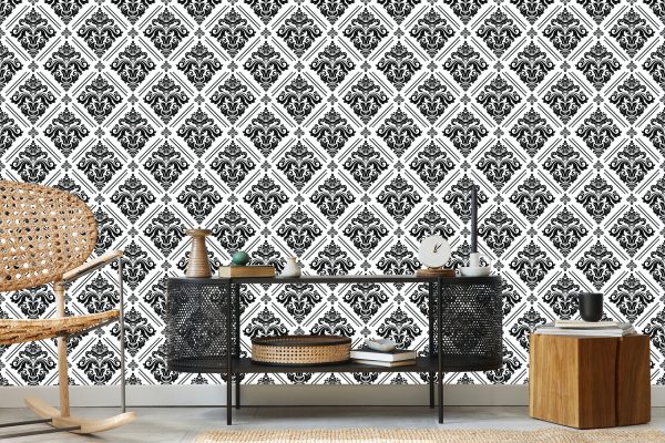 Behang Klassieke Zwart-Witte Ornamenten - Afbeelding 5