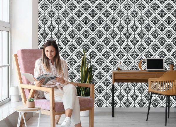 Behang Klassieke Zwart-Witte Ornamenten - Afbeelding 7