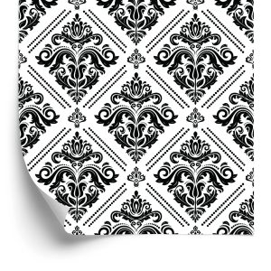 Behang Klassieke Zwart-Witte Ornamenten