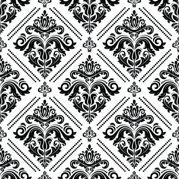Behang Klassieke Zwart-Witte Ornamenten - Afbeelding 2
