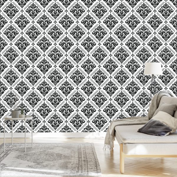 Behang Klassieke Zwart-Witte Ornamenten - Afbeelding 3