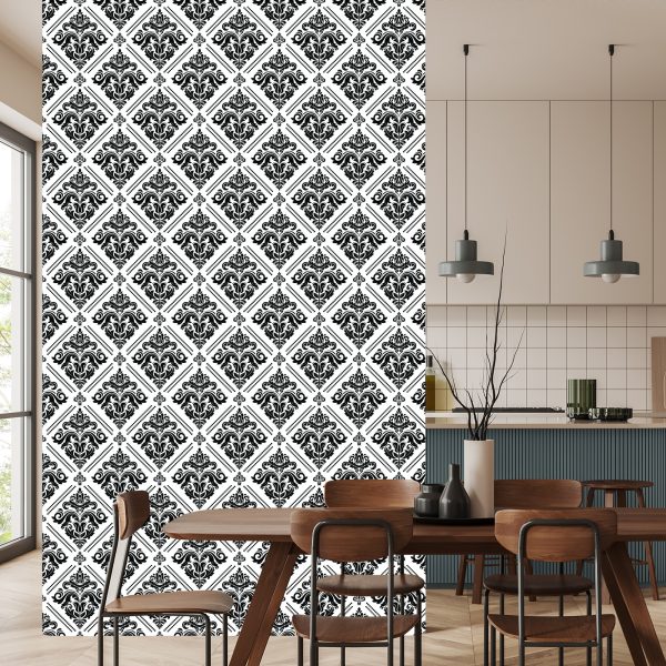 Behang Klassieke Zwart-Witte Ornamenten - Afbeelding 4