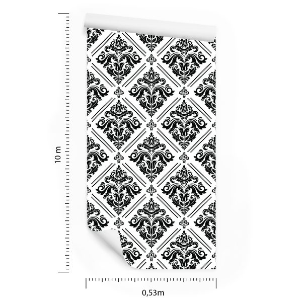 Behang Klassieke Zwart-Witte Ornamenten - Afbeelding 8