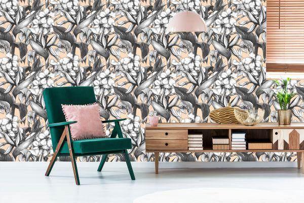 Behang Prachtige Exotische Bloemen - Afbeelding 6