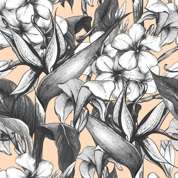 Behang Prachtige Exotische Bloemen - Afbeelding 2